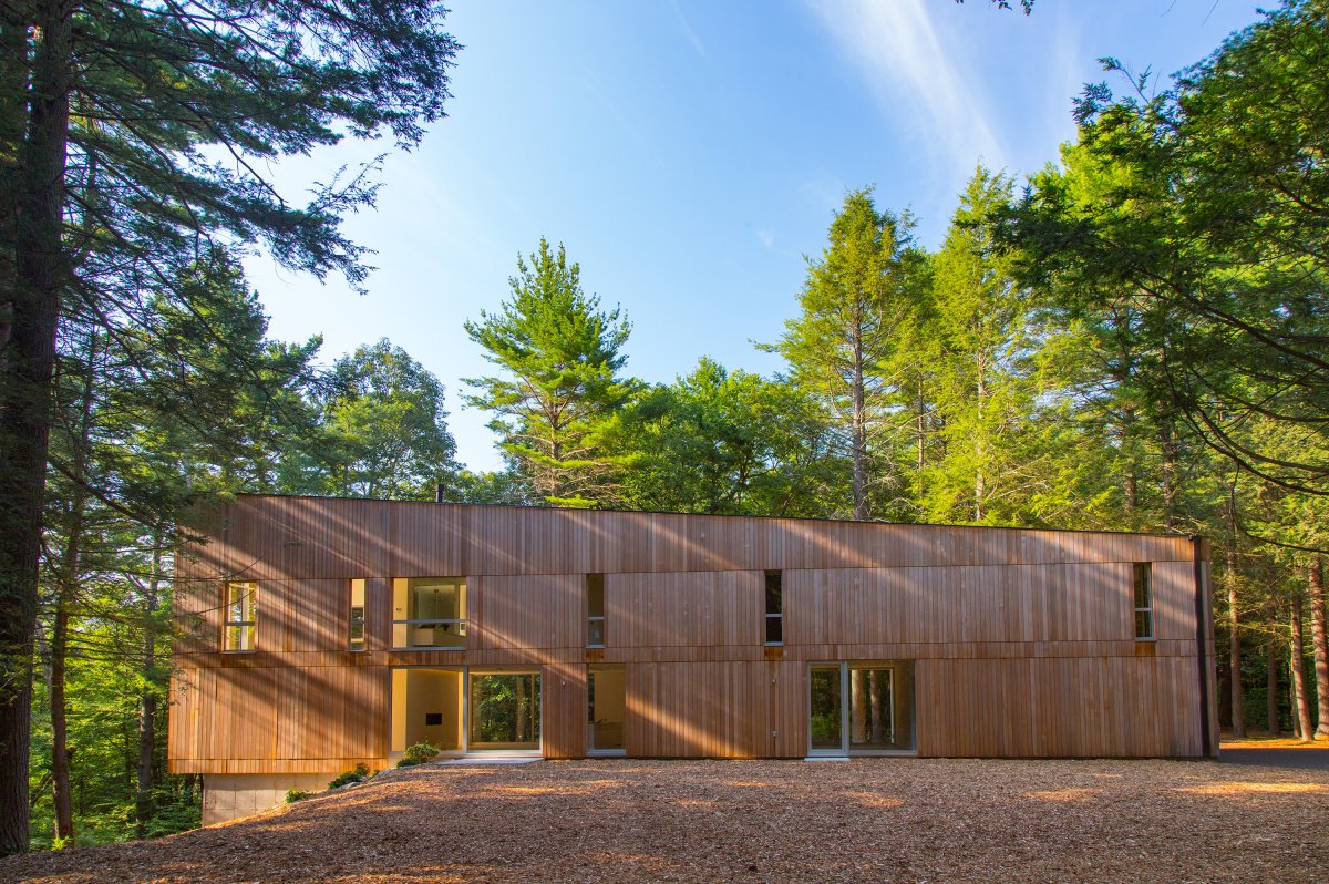 cedar clad exterior elevation© Jacob Lilley Architects Lincoln, MA