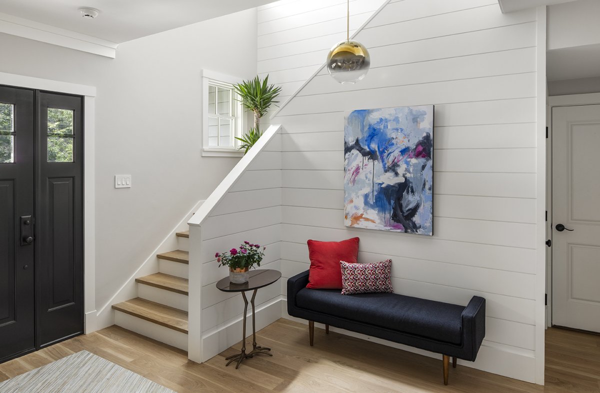 contemporary entry and stair© Jacob Lilley Architects Needham, MA